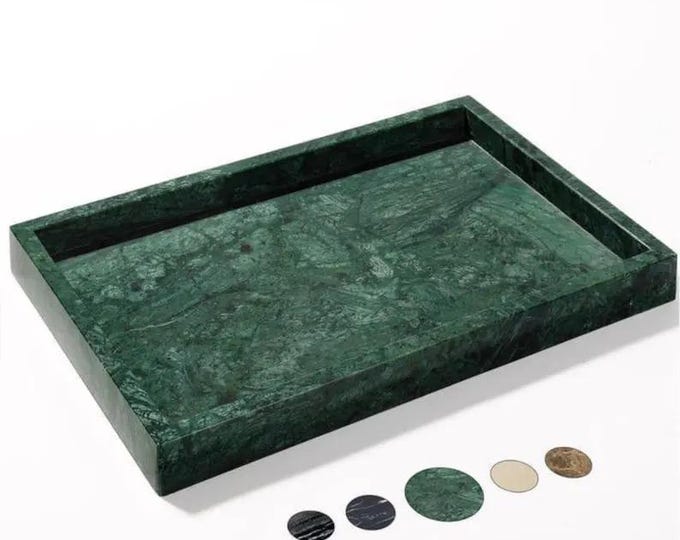 Green Marble Tray, Luxury Vanity Organizer