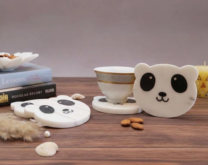 Panda Coaster Set – Kawaii Drink Coasters, Table Decor