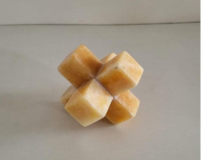 Yellow Onyx Cross Sculpture