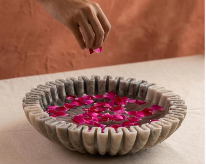 Hand Carved Marble Bowl | Decorative Stone Dish