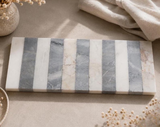 Handmade Marble Serving Board, Luxury Charcuterie Board, Modern Kitchen Decor