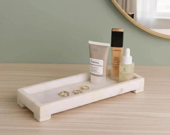 Luxury Vanity Organizer | Stone Jewelry, Perfume & Bathroom Counter Decor