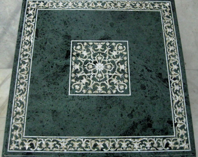 Handmade Marble Table Top: Semiprecious Stone Inlay, Pietra Dura Art