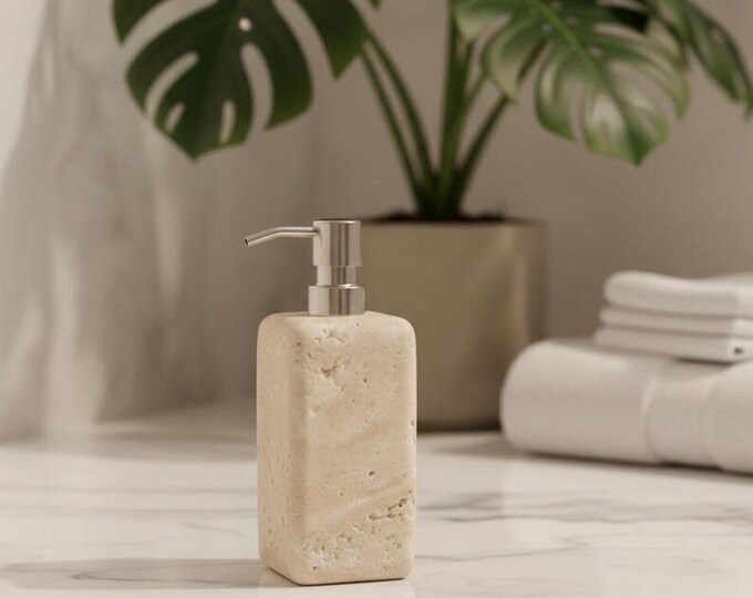 Natural Stone Lotion Pump | Luxury Bathroom & Vanity Accessory