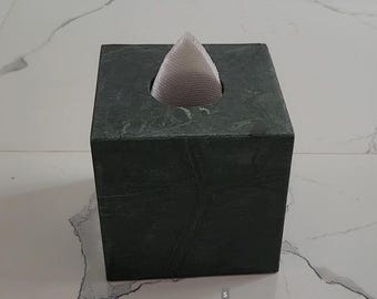 Funda para caja de pañuelos de mármol verde | Accesorio moderno para baño y hogar