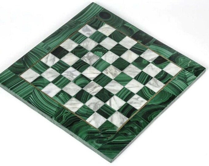Malachite Marble Chess Board Handmade Work