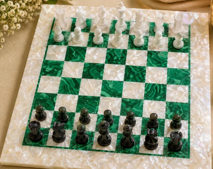 Handmade Mother of Pearl Chess Set | Artisan Home Decor Gift