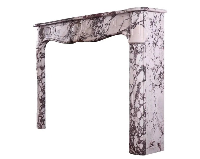 Handcrafted Calacatta Viola Marble Fireplace Mantel - Luxury Stone Surround (64" x 12" x 43")