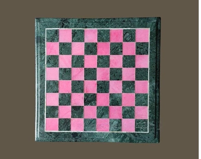 Marble Chess Table Top Handmade Inlay Semi Precious Stones Work