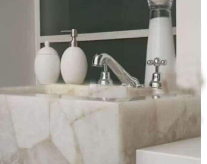 Natural Agate Sink Wash Basin, Quartz Stone Wash Basin, Stone Sink, Wash Basin, Agate Stone Sink For Kitchen