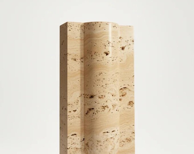 Natural Travertine Carved Art Piece – Contemporary Stone Decor