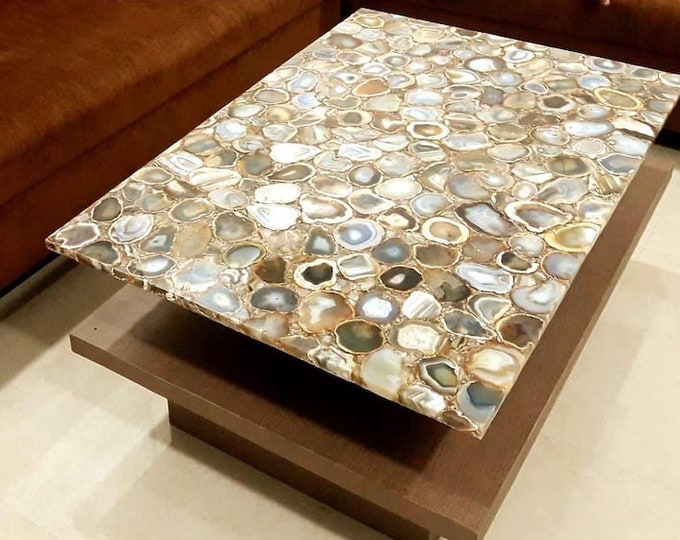 Agate Table Top, Agate Table, Stone Dining Table, Brown Agate Console Table, Wild Agate Dining Table, Agate Table, Agate Countertop