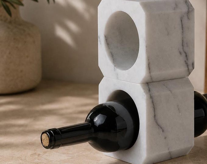 Handmade Marble Wine Holder – Minimalist Bar Décor