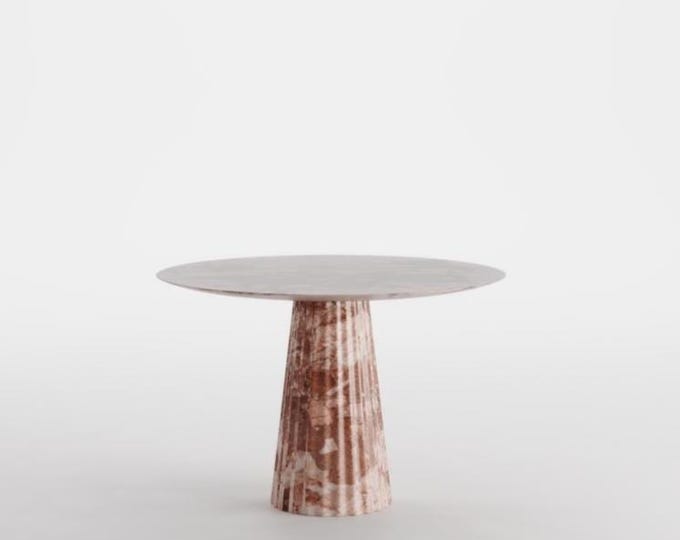Breccia Pernice Marble Dining Table – Handcrafted Italian Stone Pedestal Table