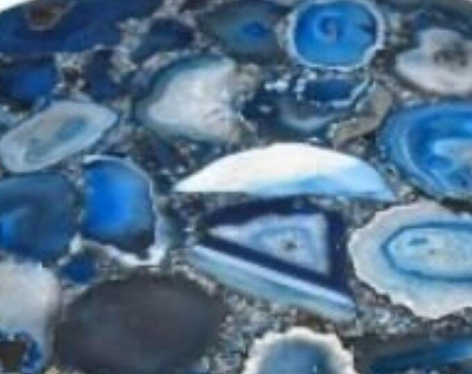 Blue Agate Console Table, Blue Agate Dining Table, Agate Countertop