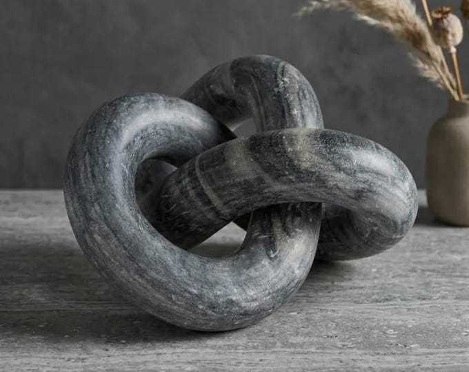 Marble Knot Sculpture, Modern Abstract Decor