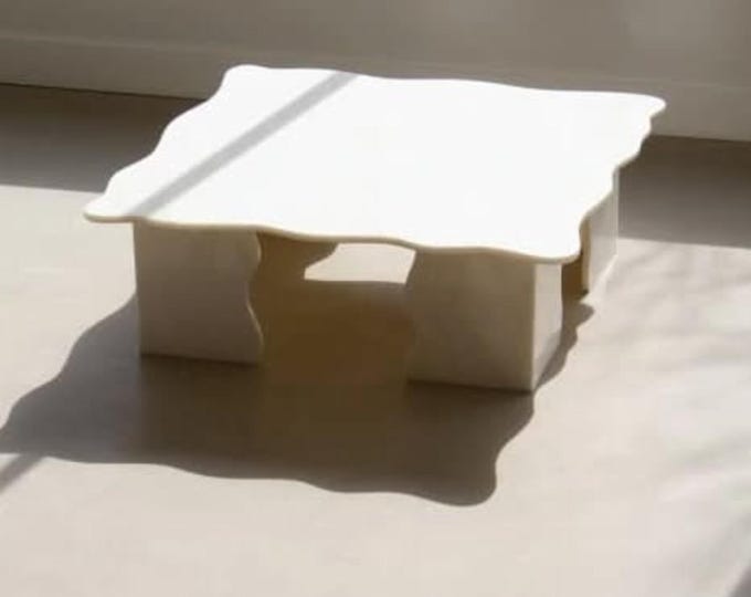 Handmade White Marble Coffee Table: Custom Stone Design