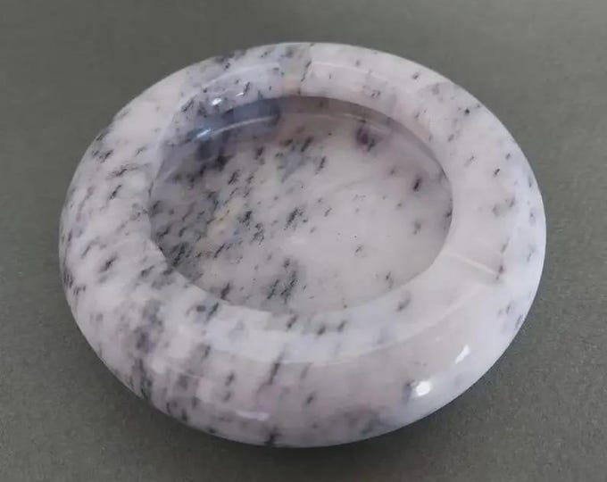 White Marble Ashtray | Round Stone Cigarette Holder