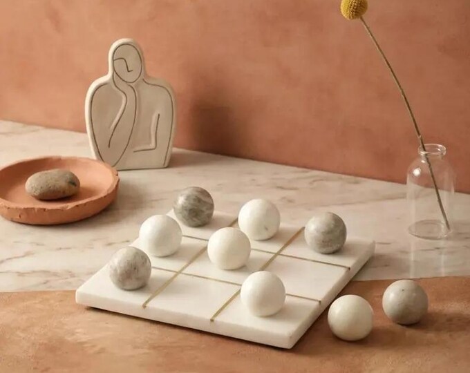 Marble Tic Tac Toe Game, Luxury Stone Board Game