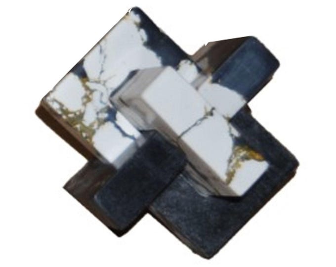 Geometric Knot Sculpture: Speckled Stone Modern Home Decor