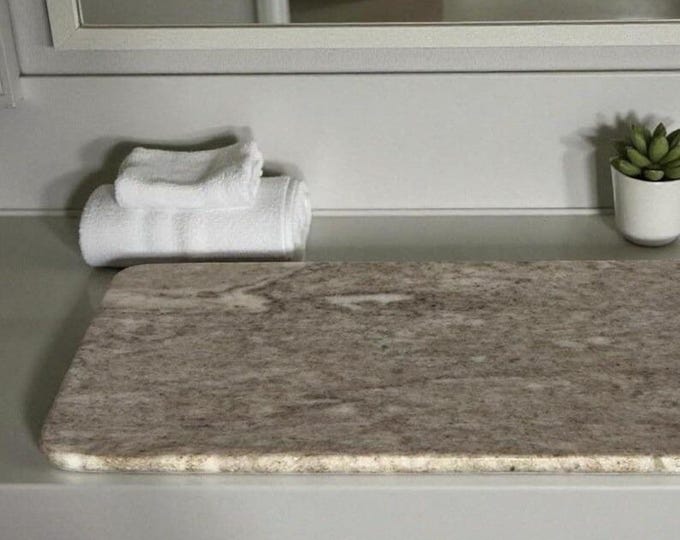 Luxury Bathroom Vanity Tray | White, black, or Gray Marble Decor