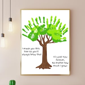 Geschenk zum Vatertag. Ich liebe dich Handabdruck Baum. Geschenk für Eltern. Fingerabdruck Kunst. Handprint Art. Handabdruck Geschenk. Geschenk von Kindern. Geschenk für Papa