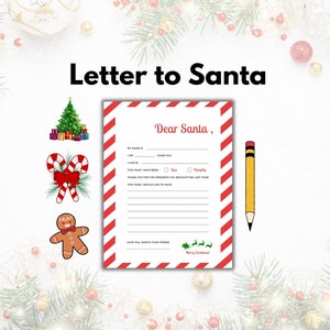 Christmas Wish List | Christmas Gift List | Dear Santa Wishlist | Printable Christmas Wish List for Kids | Letter To Santa | Xmas List