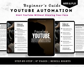 Faceless YouTube Automation Guide | Make Income on YouTube Without Showing Your Face | Resell Rights | Introvert-Friendly | PLR | MRR