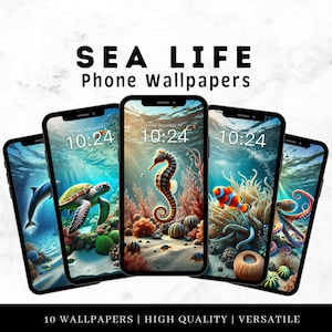 Sfondi per telefono con animali marini / 10 sfondi per telefono con vita marina per iPhone e Android / Vita marina / Estetica oceanica / Schermata di blocco / Salvaschermo