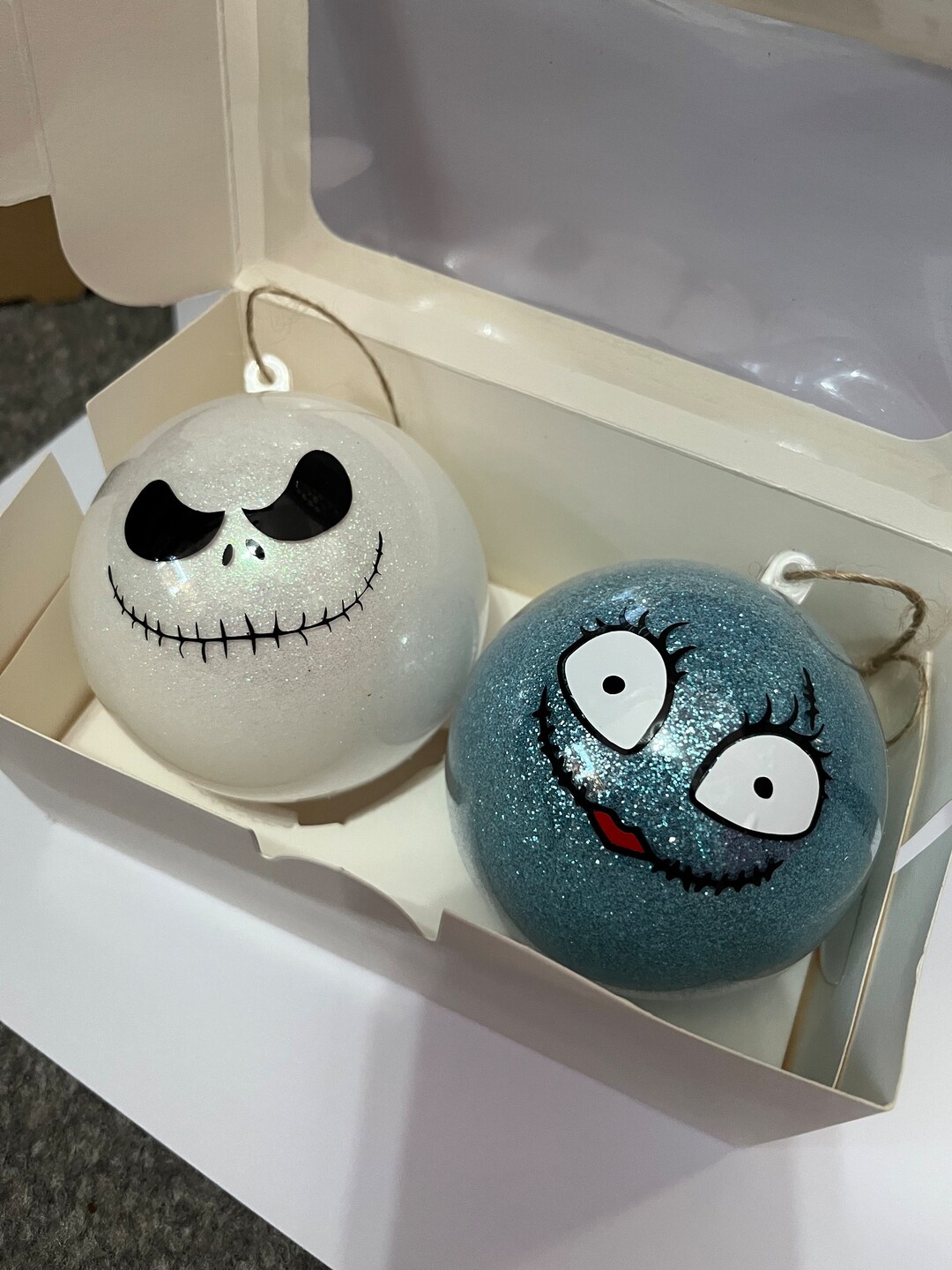 Nightmare Before Christmas Baubles Jack Skellington Sally Etsy