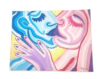 Ieros Gamos acrylic painting,Soul mates painting, Ascention , Spiritual painting, Sacred Marriage,love talisman,twinflame painting,true love