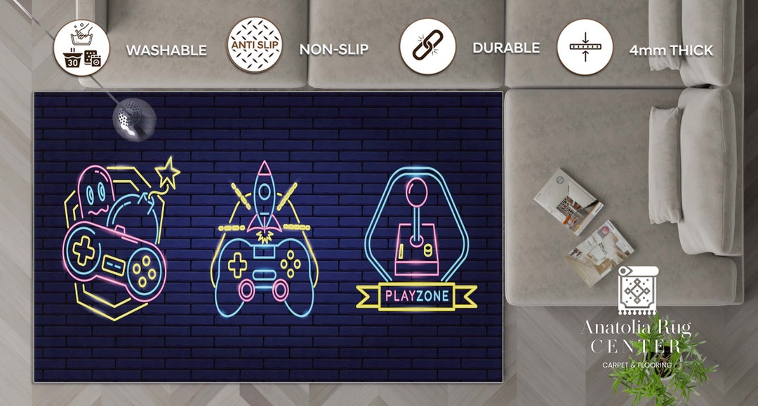 Game Room Rug Gaming Rug Gift For Gamer Gamer Rug Video Etsy Nederland