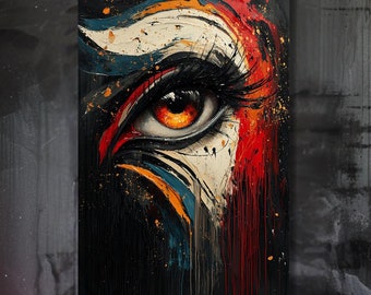Indigenous-Inspired Eye Canvas Print – Abstract Cultural Wall Art