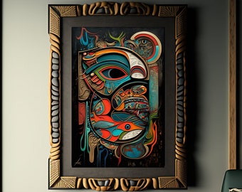 Traditional Tlingit materials and modern techniques, Unique Abstract Art, Indigenous Art, Tribe Art, Tlingit art, Native Art