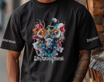 Bull Spirit Animal T-Shirt | Boho Tribal Art, Empowerment Tee