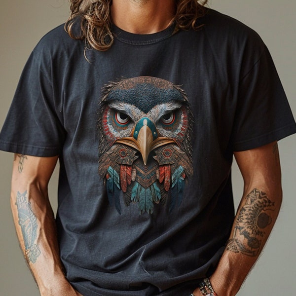 Guardian of the Veiled Forest Owl Tee - Eco-Friendly, Ring-Spun Cotton Shirt, with Free Digital Art Download - Unisex T-Shirt