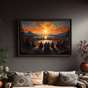 Echoes of Ancestral Voices, painting, indigenous art, tribe art, tlingit, native art, wall decor, home decor, traditional art, Gloss Posters