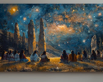 Ancestors' Sky Canvas, Native American Spiritual Art