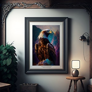 Guardian of the Mountains Indigenous Art, Tribe Art, Tlingit art, Native Art, Eagle, Wall Decor, Art Prints Gloss Posters