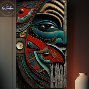 Kaanaxs Yaakw Aa, Tlingit materials and modern techniques, Unique Abstract Art, Indigenous Art, Tribe Art, Tlingit art, Gloss Poster