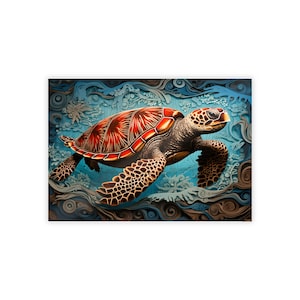 Tlingit Sea Turtle Art Print, Indigenous Wall Decor image 10