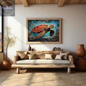 Tlingit Sea Turtle Art Print, Indigenous Wall Decor image 8