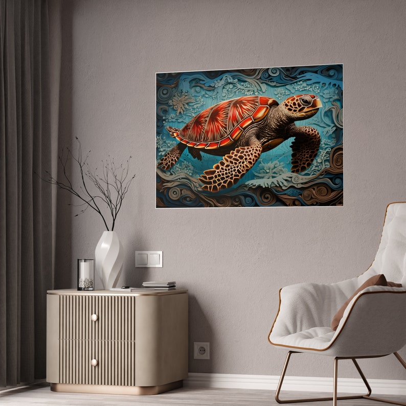 Tlingit Sea Turtle Art Print, Indigenous Wall Decor image 5