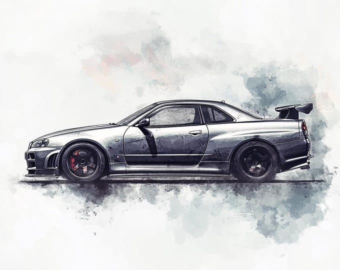 Nissan Skyline R34: the Iconic Rear View - Etsy Canada