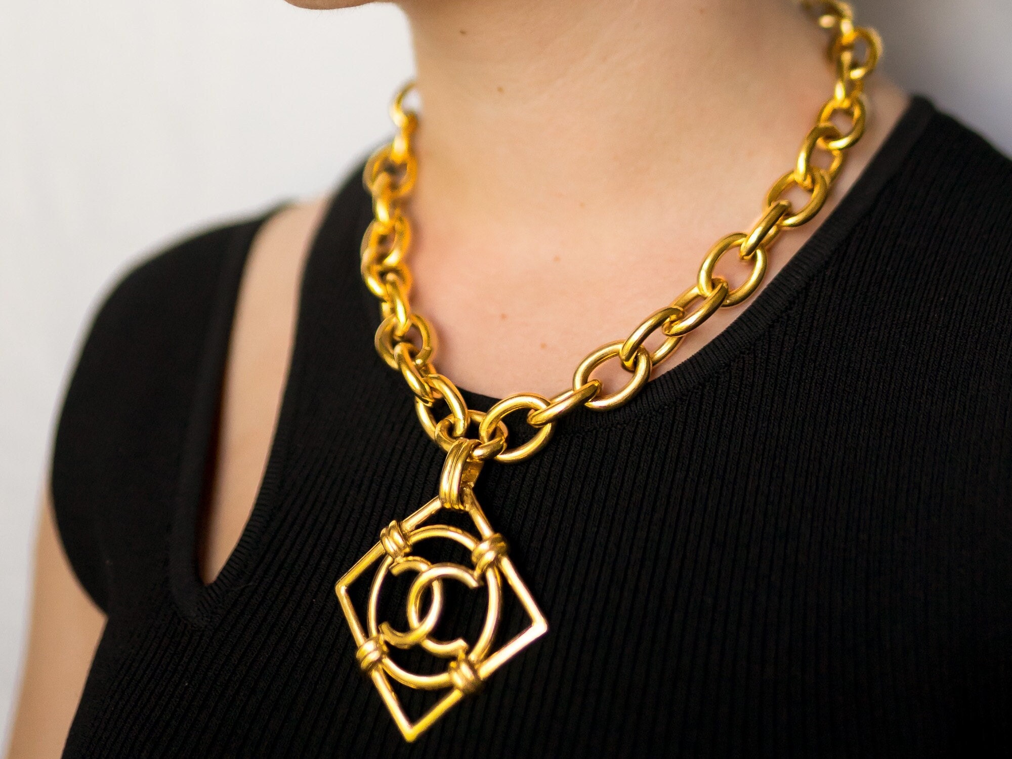 Gold Chanel Pendant 