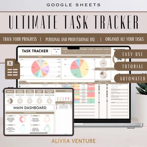 Task Tracker Google Sheets Template Spreadsheet Digital Team Project Management Work Organization To-Do List Eisenhower Matrix Kanban Board