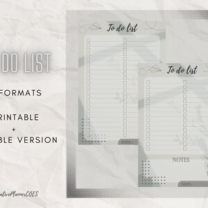 To-Do List Printable & Digital PDF – Fillable Planner Pages in A4, A5, B5 Sizes | Productivity Planner, Minimalist Task List