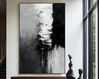 Black and White Abstract Canvas Print: Modern Wall Decor