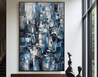 Blue Abstract Canvas Wall Art: Modern Home Decor