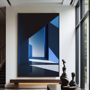 Blue Minimalist Digital Print, Minimalist Wall Art, Minimalist Decor, Minimalist Art, Large Wall Art, Home Decor, Blue Abstract Art, Print